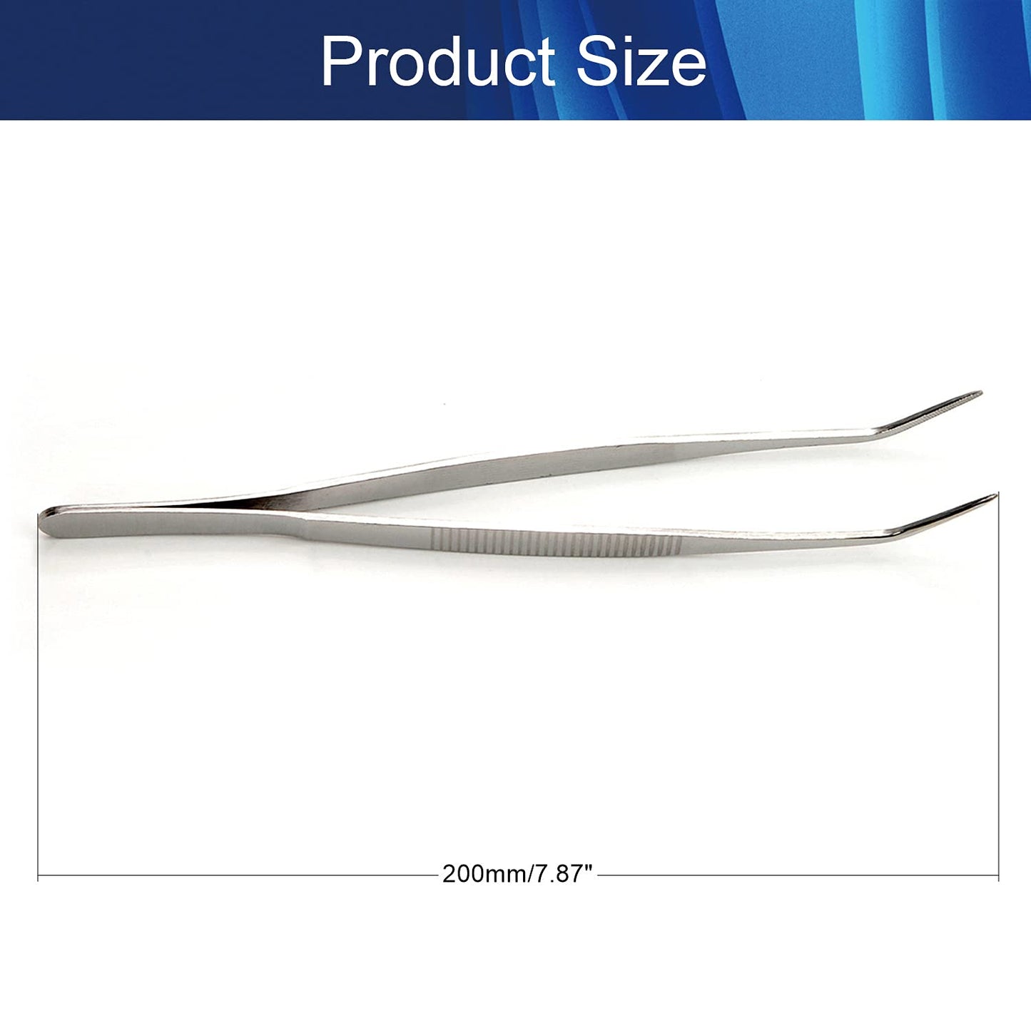 Hegebeck Stainless Steel Tweezers, 200mm 430 Multi Purpose Curved Tweezer, for Facial Ingrown Hairs Splinter Remover, Plants, Daily Beauty Tool Beauty and Personal Care Hegebeck