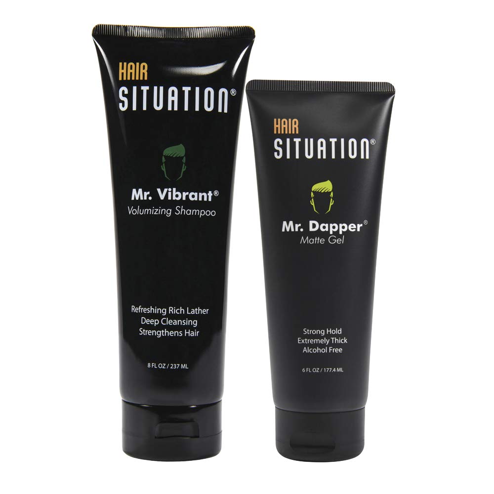 Hair Situation Mr. Dapper Matte Look - Extra Strong Firm Hold Hair, Anti-Humidity Shield. Mr. Vibrant Volumizing Shampoo for Thinning and Receding Beauty & Personal Care Hair Situation