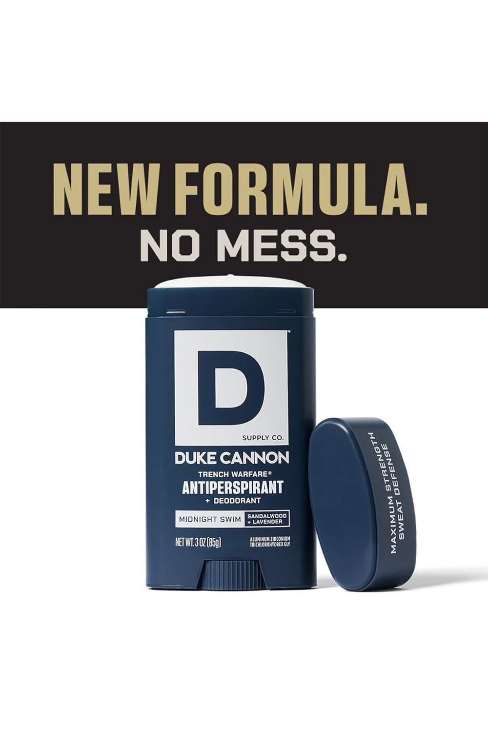 Duke Cannon Midnight Swim Antiperspirant Deodorant for Men - Trench Warfare® - Sandalwood + Lavender Scent - Aluminum-Based Sweat Protection - 3 oz Beauty and Personal Care Duke Cannon Supply Co.