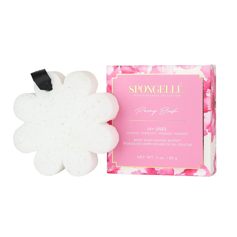 Spongelle Infused Buffer Peony Blush | Boxed Flower LE Beauty & Personal Care SPONGELLÉ