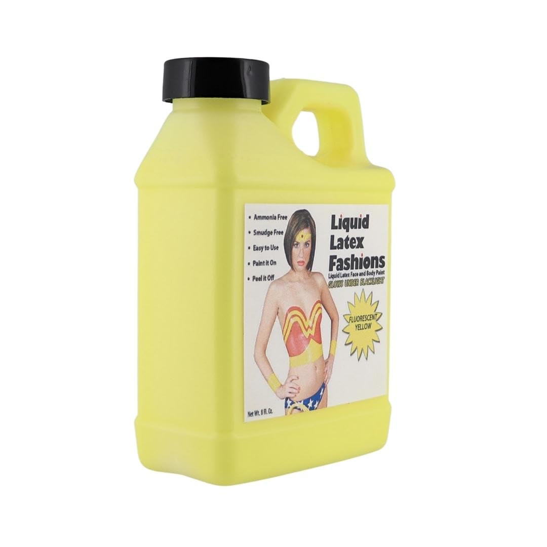 Fluorescent Yellow 8oz Liquid Latex - UV Black Light Body Paint Beauty & Personal Care Liquid Latex Fashions