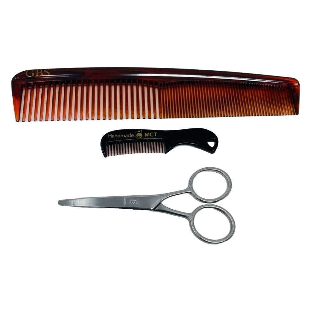 G.B.S Beard Grooming Set Includes Beard Oil, Beard Balm, 3" Boar Bristle Brush, 7 Inches Dressing Comb, 5 Inches Shave Razor and 10 Blades, 3" Beauty and Personal Care G.B.S
