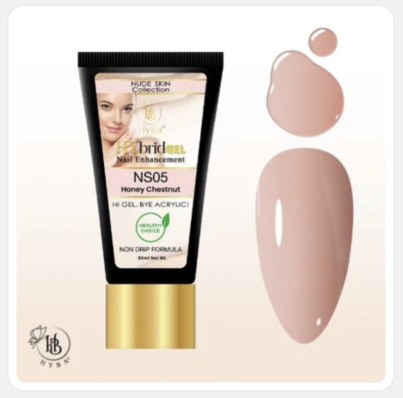 HyGEL Hybrid Nail Gel, Nude Skin Collection SINGLES, 60ml (Honey Chestnut, NS05)