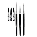 FULINJOY Nail Art Liner Brushes, 7mm/9mm/11mm UV Gel Painting Nail Art Design Brush Metal Handle Nail Drawing Pens (3PCS, Black) Beauty & Personal Care FULINJOY