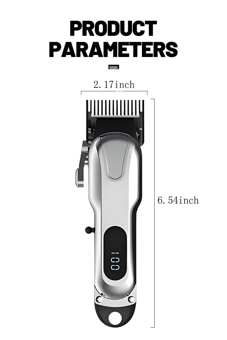 QDKVTNDJZ Pro Hair Clippers - Brush Motor, Stainless Steel Blade, Cordless Rechargeable, Barber, Haircut Kit with LED Display, 4 Limit Comb Beauty and Personal Care QDKVTNDJZ