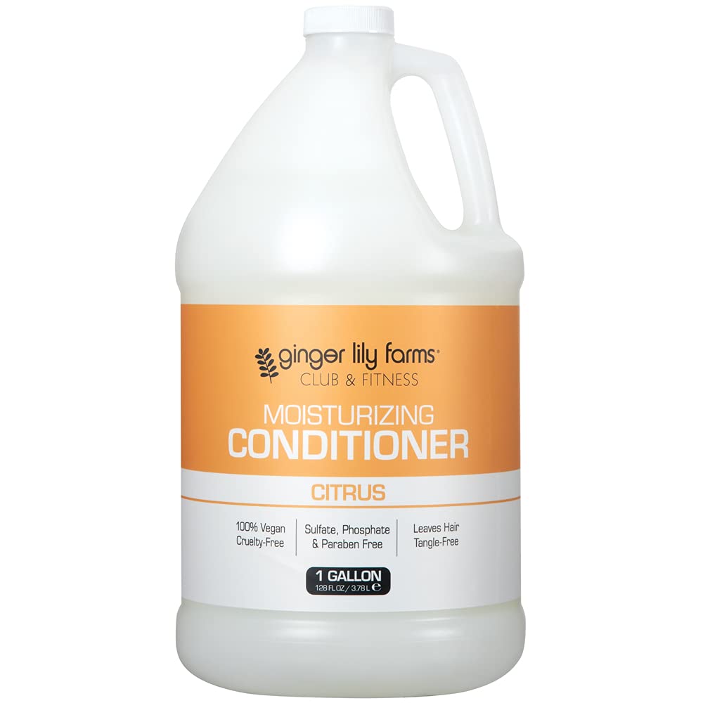 Ginger Lily Farms Club & Fitness Moisturizing Conditioner for Dry Hair, 100% Vegan & Cruelty-Free, Citrus Scent, 1 Gallon (128 fl oz) Refill Beauty & Personal Care Ginger Lily Farms