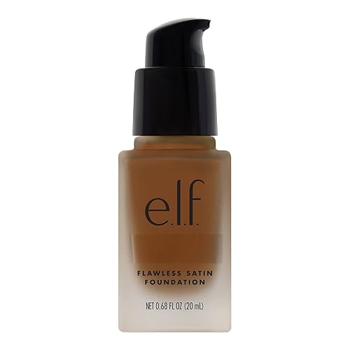 e.l.f. Flawless Satin Foundation, Lightweight & Medium Coverage, Semi-Matte Finish, Vegan , Nutmeg, 0.68 Fl Oz (20mL) Beauty & Personal Care e.l.f.