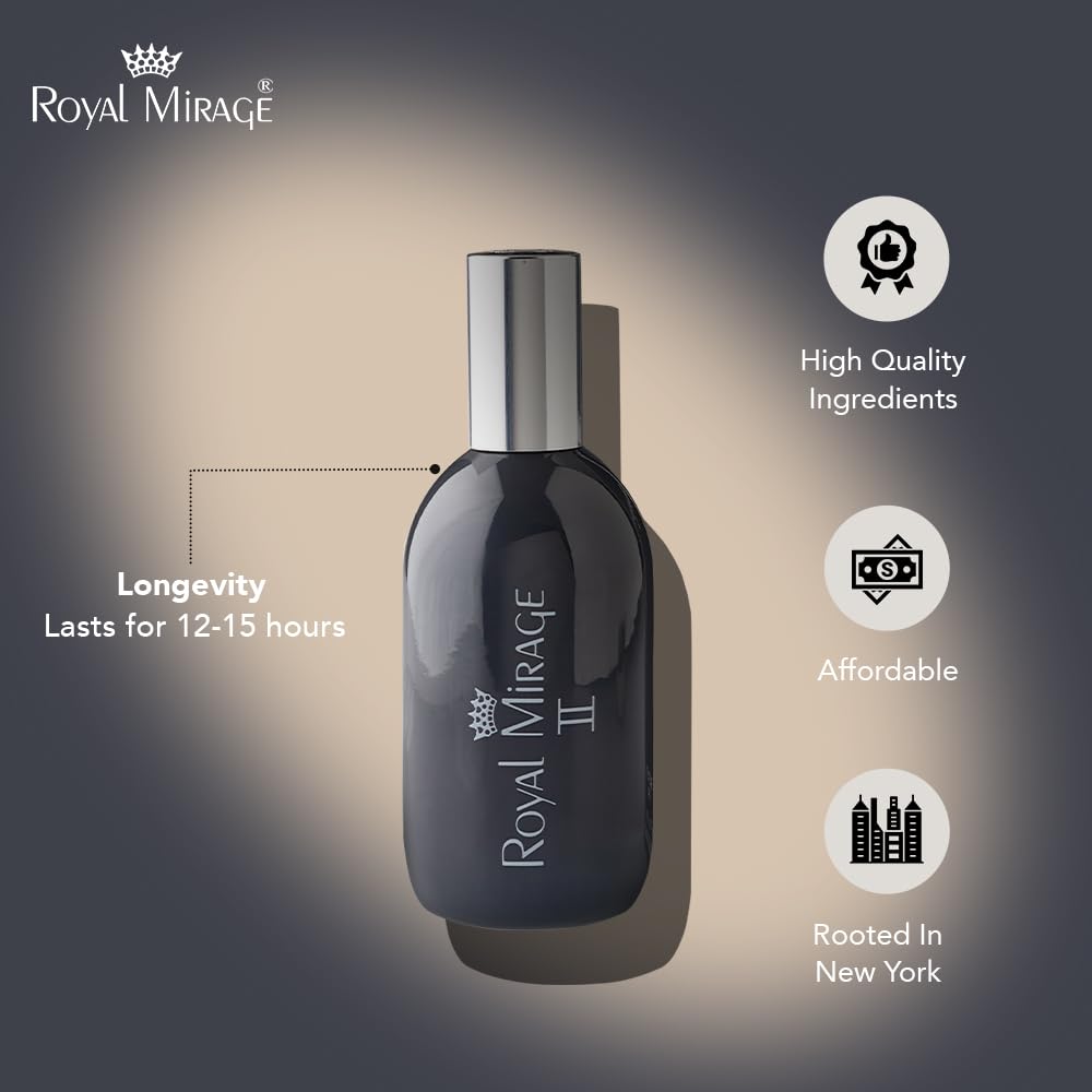 Royal Mirage II Eau de Toilette - Premium Citrus & Jasmine Fragrance Spray - 120ml (4 oz) Long-Lasting EDT - Authentic Heritage Scent Beauty & Personal Care Royal Mirage