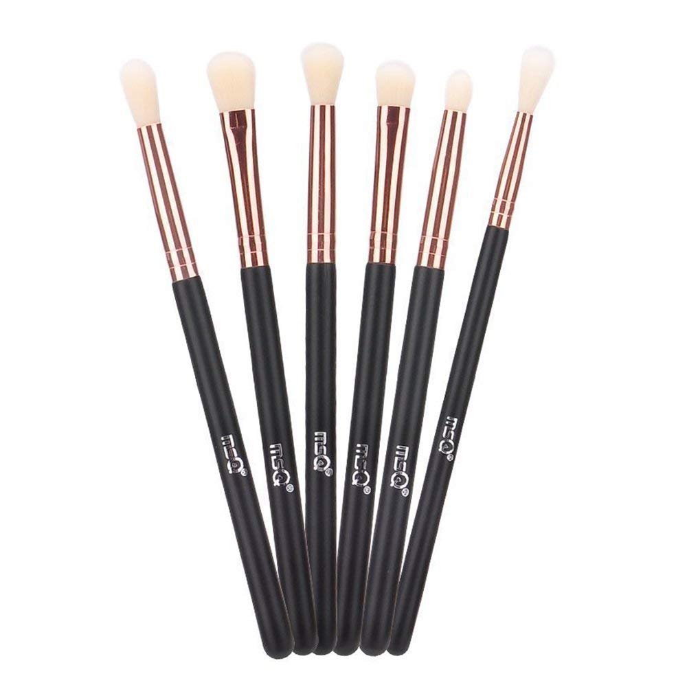 MSQ Eye Brush Set Rose Gold 6pcs Eyeshadow Set Eyebrow Brush Makeup Brushes Eyeliner Brush for Eyeshadow, Eyebrow, Eyeliner, Blending, Concealer, Best Beauty & Personal Care MSQ