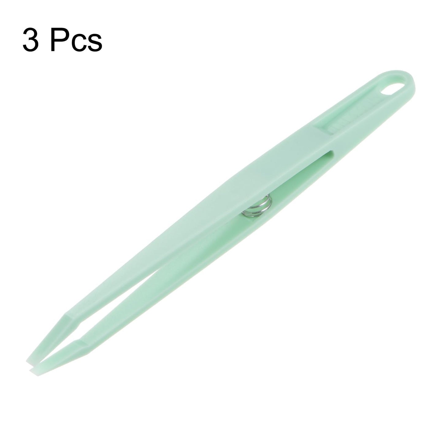 HARFINGTON 3pcs Sticker Tweezers for Crafting 4.53" Flat Tip with Spring Plastic Tweezers Craft Tweezers for Stickers, Scrapbooking, Eyelash Beauty and Personal Care HARFINGTON