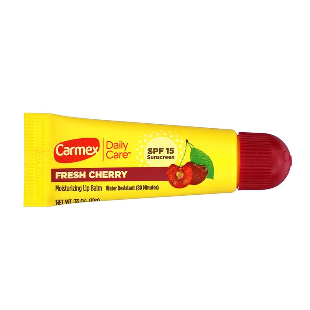 Carmex Lip Balm Tube Fresh Cherry SPF#15 0.35 Ounce (12 Pack) Beauty & Personal Care Carmex