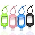4 Pack Travel Size Plastic Clear Bottles w/Silicone Sleeve Refillable Empty Squeeze Containers Leakproof Flip Cap Keychain Bottles Hand Sanitizer Beauty & Personal Care FUNAUPGO