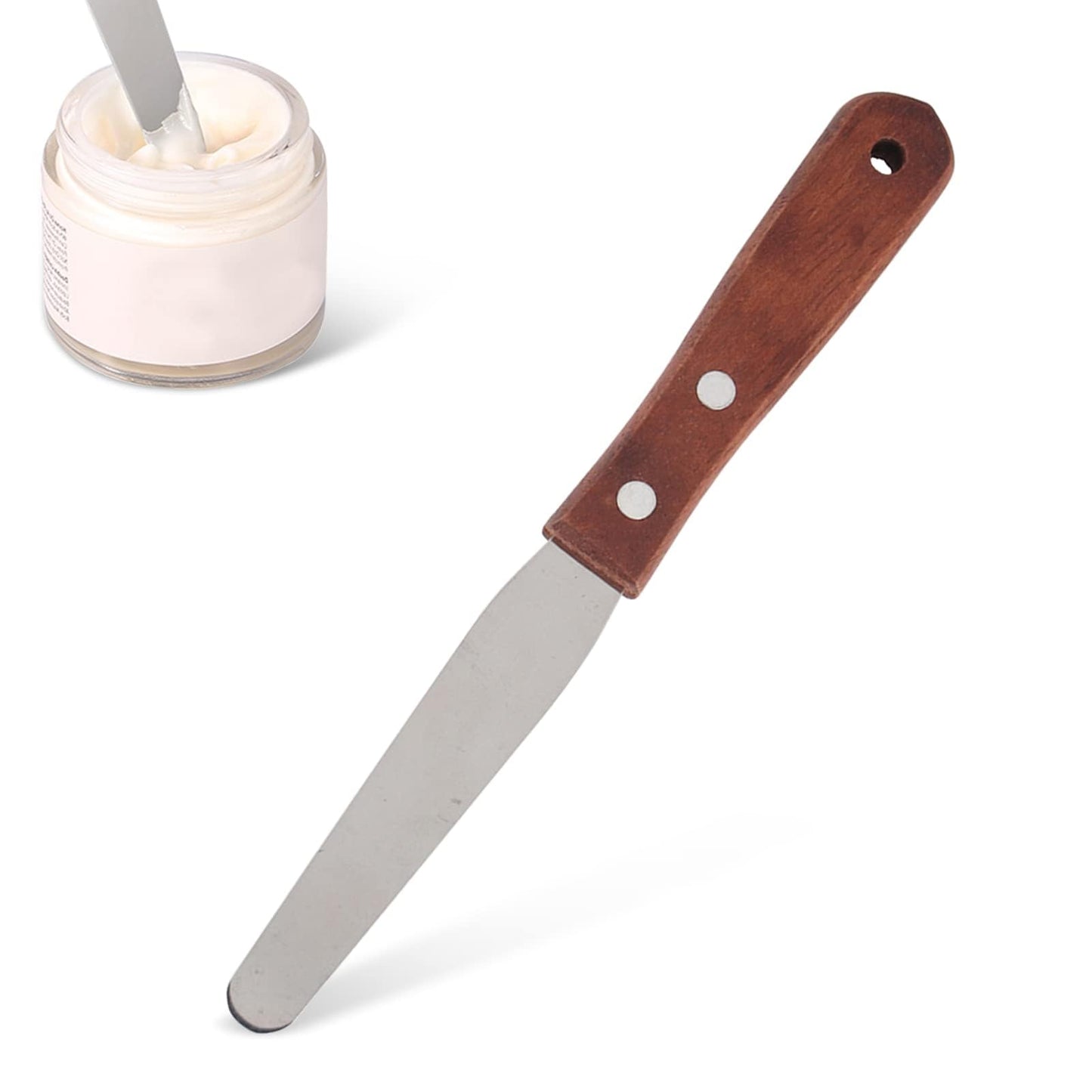 Stainless Steel Wax Spatula, Reusable Waxing Sticks Applicator with Wooden Handle Hair Removal Tool for Body Hair Removal, 7.3 * 0.8 * 0.5inch Beauty and Personal Care Agatige
