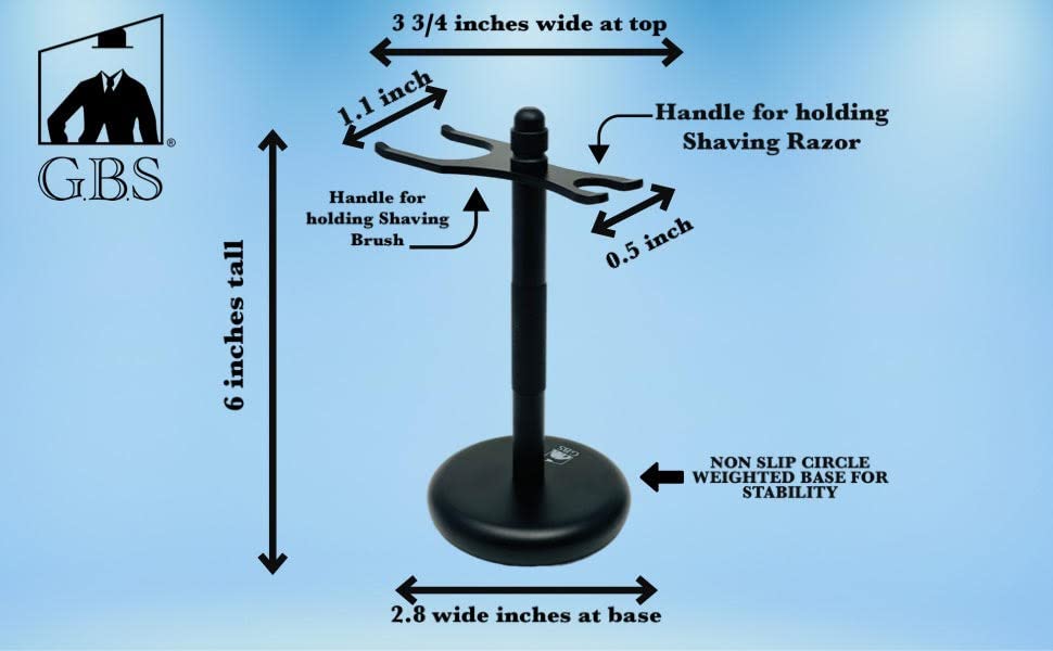 G.B.S Dual Stand for Razor & Brush Stand, Classic Black Matte Beauty and Personal Care G.B.S