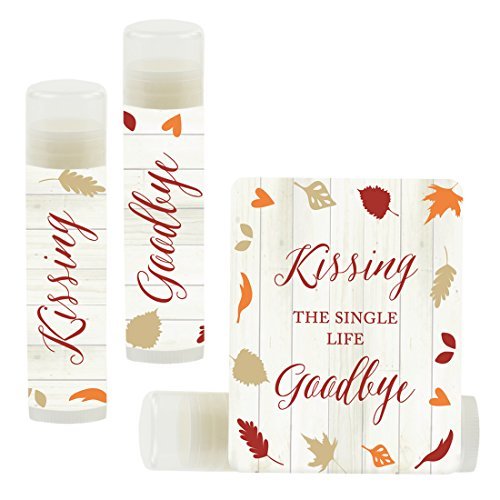 Andaz Press Bridal Shower Bachelorette Party Lip Balm Party Favors, Fallin' In Love Autumn Fall Leaves, Kissing The Single Life Goodbye, Bridesmaid Beauty & Personal Care Andaz Press