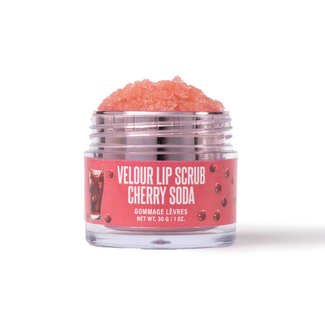 Jeffree Star Cosmetics Velour Lip Scrub, Exfoliating Sugar Lip Treatment, Cruelty-Free & Vegan, 30 G / 1 oz. (Cherry Soda) Beauty & Personal Care Jeffree Star