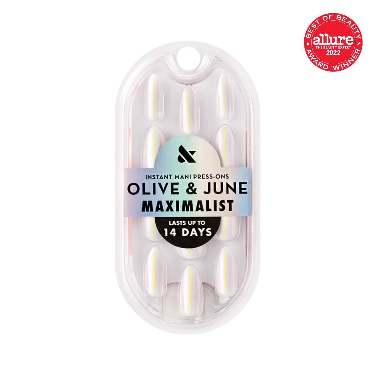 Olive & June Maximalist Press-On Nails, Iridescent Chrome