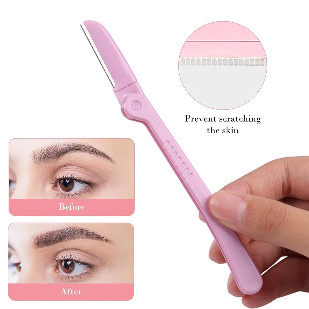 AKOAK 3 Pcs Folding Eyebrow Blade Portable Stainless Steel Mesh Beginners Protective Shaving Precision Razor, Eyebrow Trimmer for Both Men and Women Beauty and Personal Care AKOAK