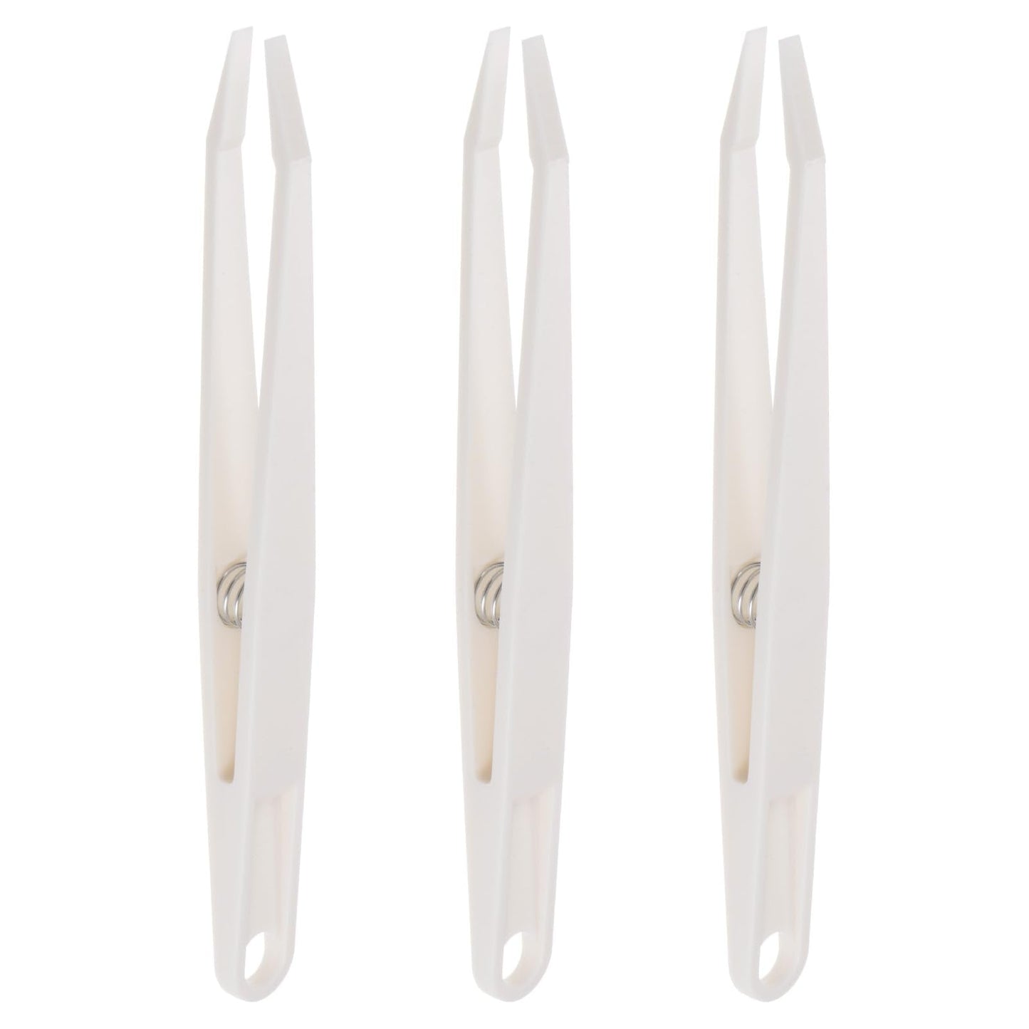 HARFINGTON 3pcs Sticker Tweezers for Crafting 4.53" Flat Tip with Spring Plastic Tweezers Craft Tweezers for Stickers, Scrapbooking, Eyelash Beauty and Personal Care HARFINGTON