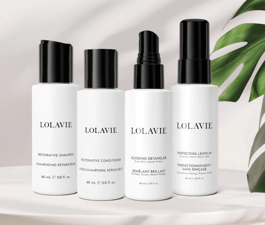 LolaVie RESTORE & PROTECT TRAVEL KIT - 4pc Hair Care Set - Revitalizing, Repairing, Cleansing & Protecting - All Hair Types - Vegan & Cruelty-Free Beauty & Personal Care LolaVie