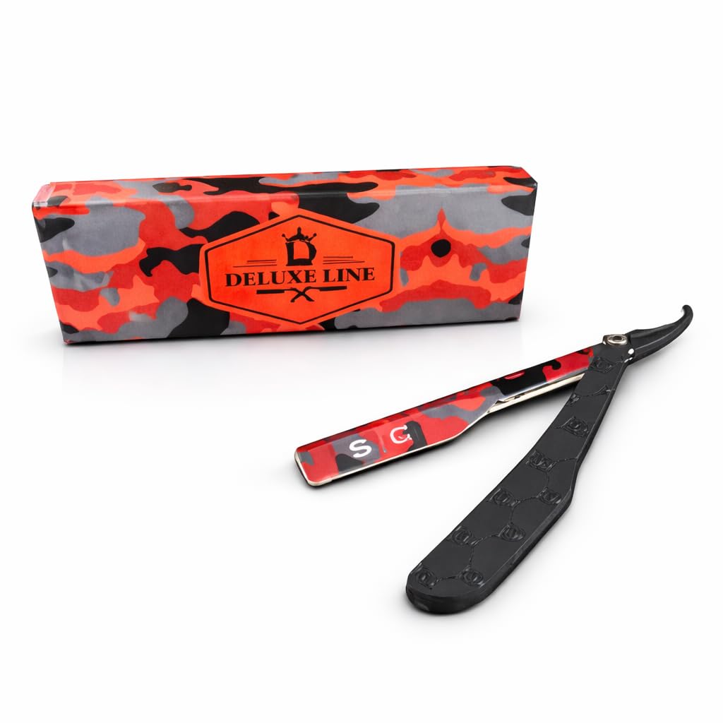 StyleCraft x Deluxe Line Professional Barber Straight Razor Camo Red (Blade not included) Beauty and Personal Care Stylecraft
