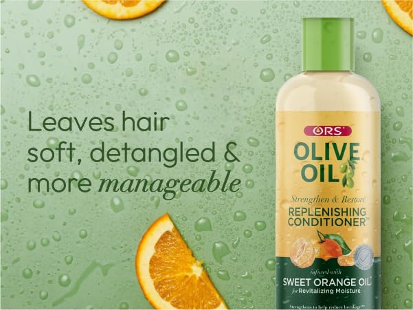 ORS Olive Oil Strengthen & Restore Replenishing Conditioner Orange Oil 8 Ounces (Pack of 2)