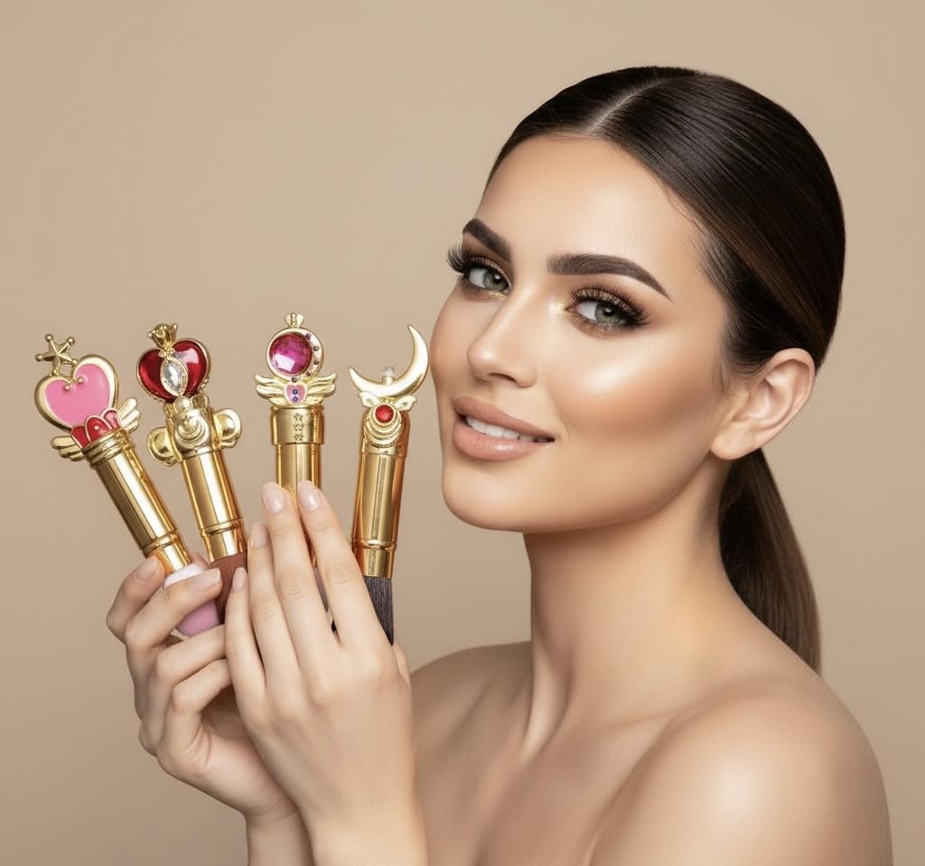 Angled Retractable Makeup Brush With Cover - Liquid, Cream, Powder, Foundation, Blush, Bronzer - Premium Bristles Contouring & Blending Skin, Portable Beauty & Personal Care EDA LUXURY BEAUTY