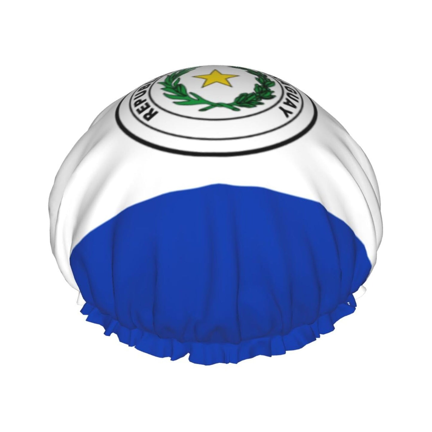 Paraguay Flag Prints Shower Cap Double Layer Lined Waterproof Bathing Shower Hat Beauty and Personal Care Hayyett