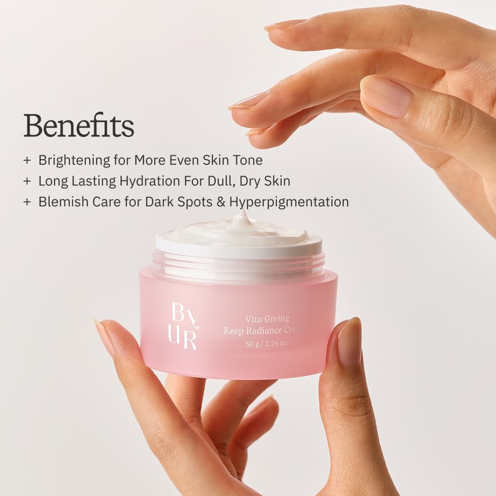 ByUR Vita Giving Keep Radiance Cream - Dark Spots & Hyperpigmentation, Brightening & Hydrating for Dry, Dull Skin, Hyaluronic Acid, Niacinamide Beauty & Personal Care ByUR