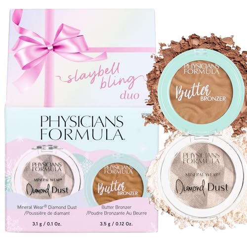 Physicians Formula Slaybell Bling Duo - Butter Bronzer & Diamond Dust Holiday Gift Set, Murumuru Butter Infused for a Radiant Glow, Cruelty Free Beauty & Personal Care Physicians Formula