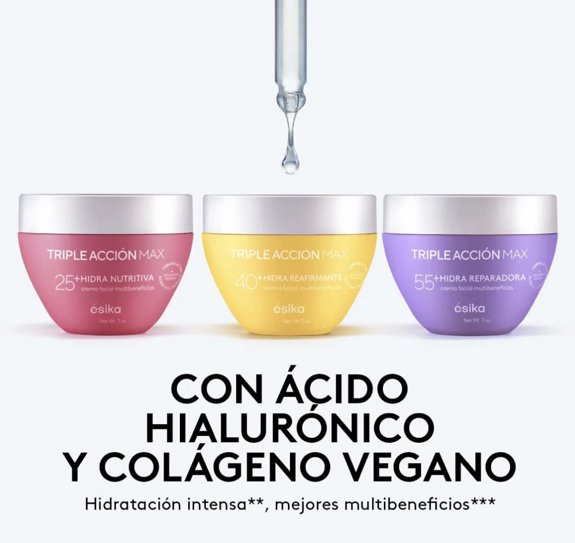 Esika Triple Acción Max Crema Facial Multibeneficios 55+ Con Calcio, Biofirm y Complejo Antioxidante 7.0 oz. (200) Beauty & Personal Care Erika L'Bel