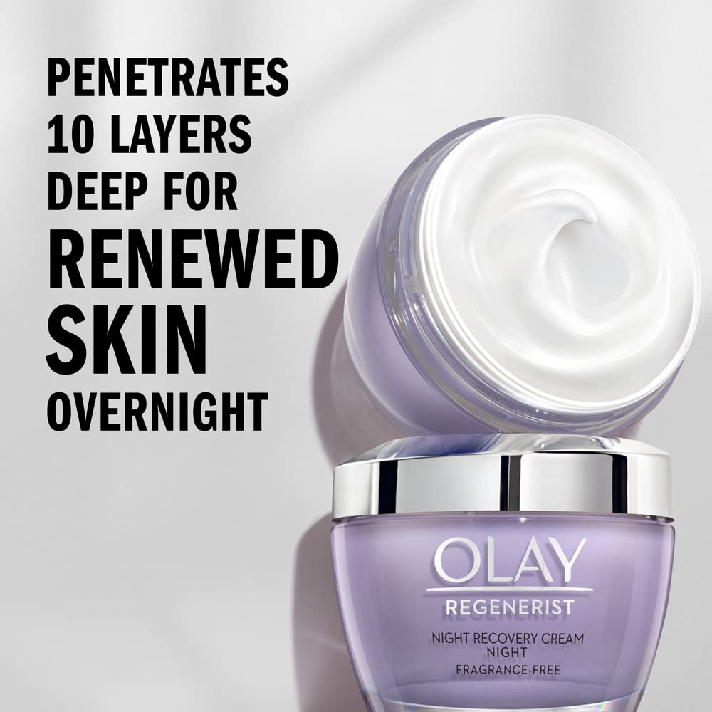 Olay Regenerist Night Recovery Cream Face Moisturizer, 1.7 Oz + Whip Face Moisturizer Travel/Trial Size Gift Set Beauty & Personal Care Olay