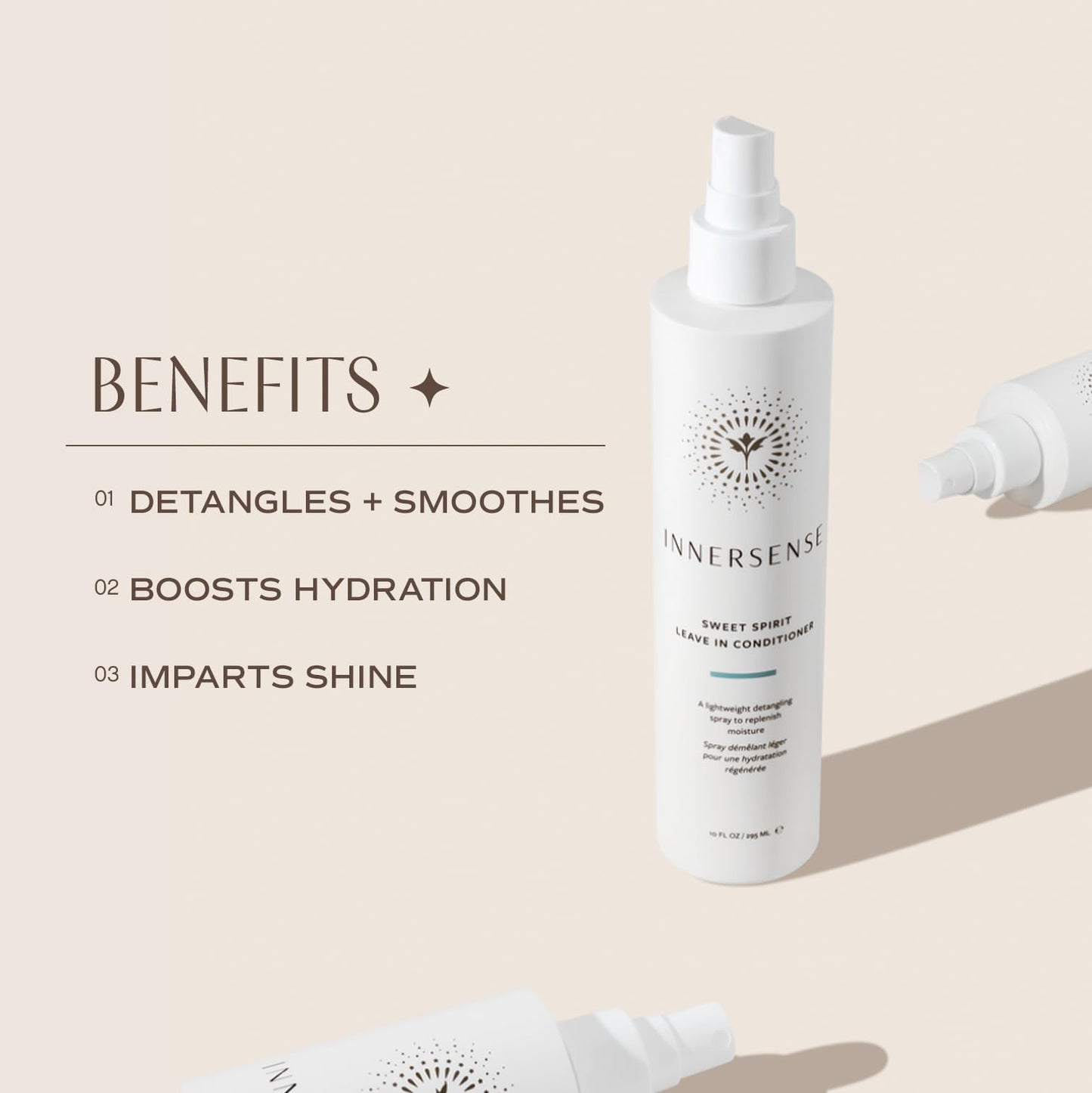 INNERSENSE Organic Beauty - Natural Sweet Spirit Leave-In Conditioner | Non-Toxic, Cruelty-Free, Clean Haircare (Full Size, 10 fl oz | 295 ml) Beauty & Personal Care INNERSENSE