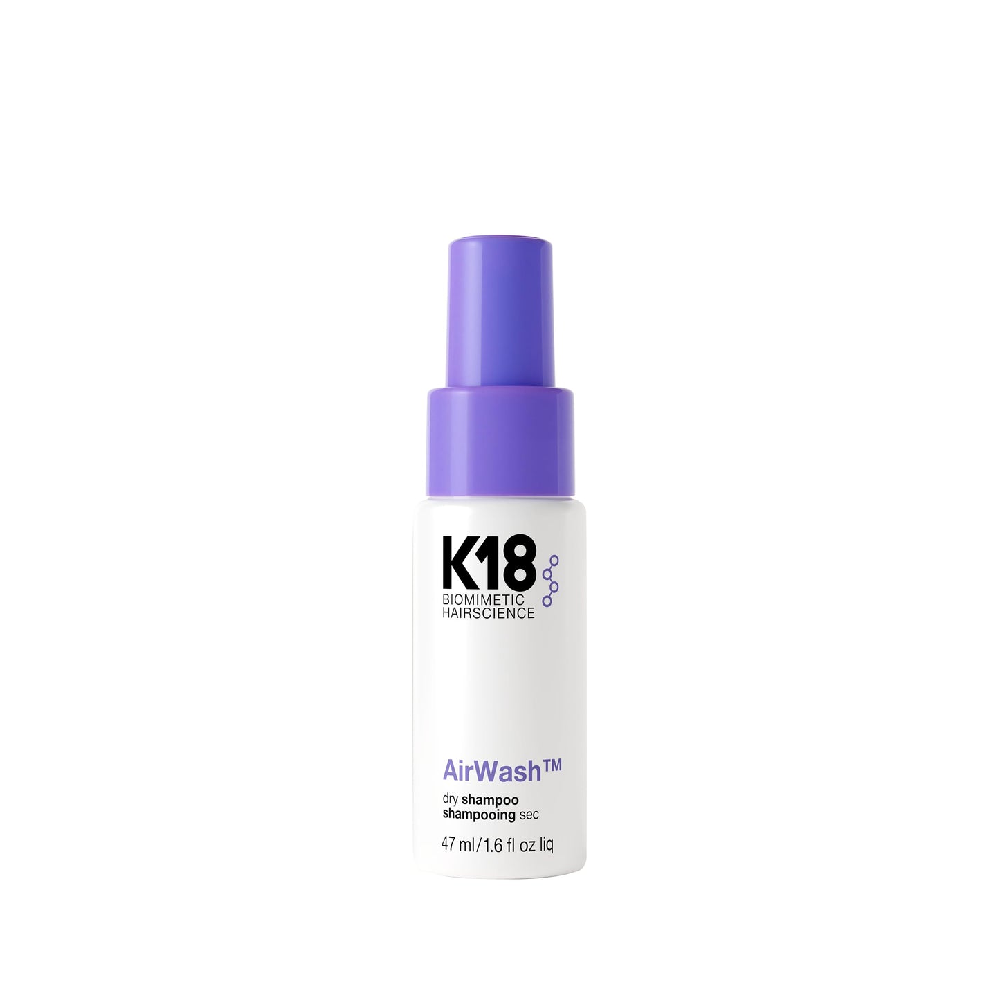 K18 AirWash Travel Non Aerosol Dry Shampoo Spray - Odor Eliminating Dry Shampoo for Women with No White Cast - Fresh Hair + Scalp for 3 Days - Absorbs Beauty and Personal Care K18