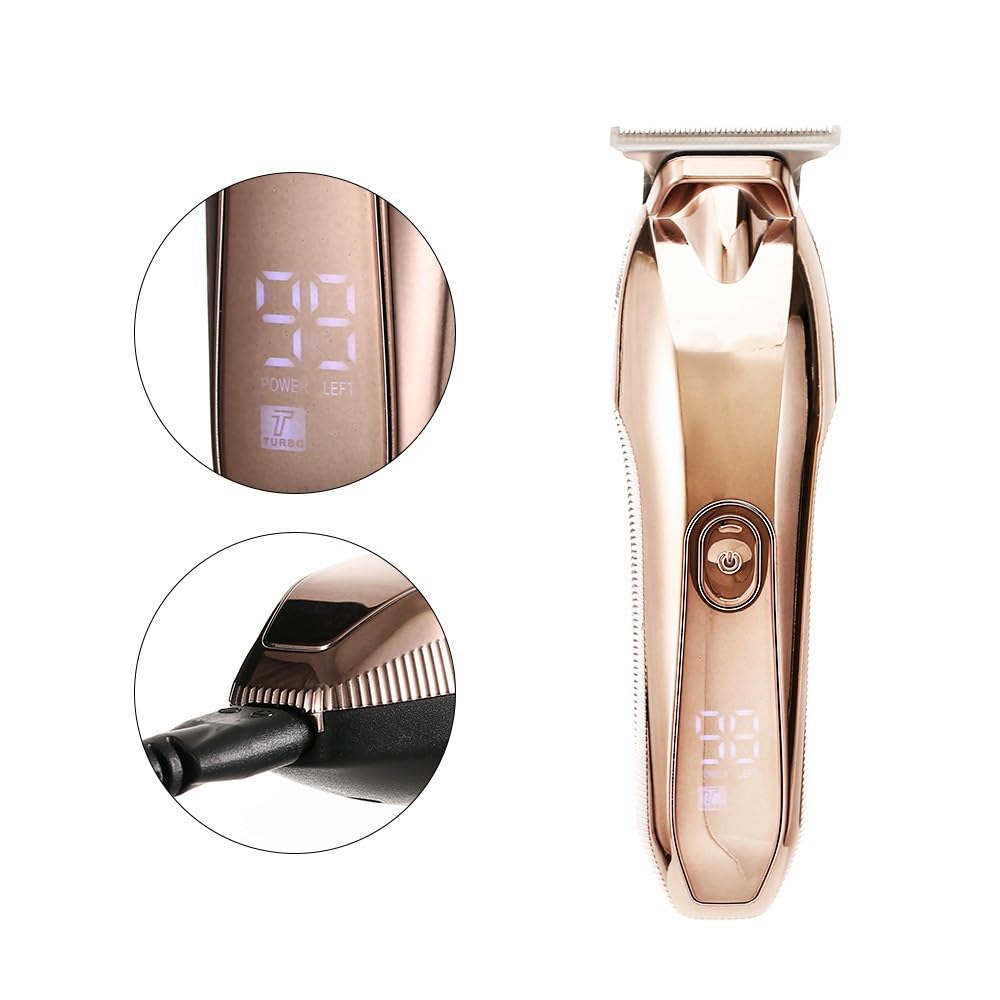 GLESVOWIO Hair Clippers for Men Rose Gold Barber Professional Clipper Electric Cordless LCD Rechargeable Trimmer Cutting Machine Beauty and Personal Care GLESVOWIO