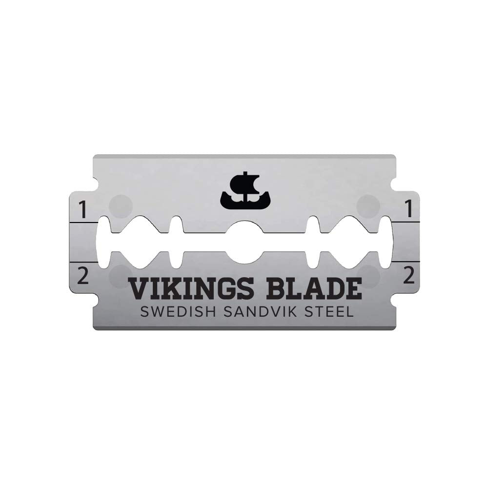 VIKINGS BLADE Double Edge Safety Razor Blades, 50x Blades, Swedish Steel + Platinum Coated, Replacement Razor Blades & Refills (Semi-Aggressive Beauty and Personal Care Vikings Blade