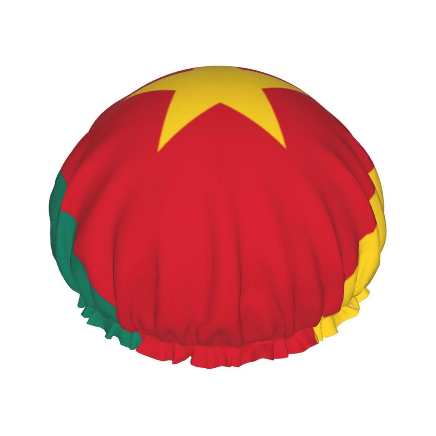 Cameroon Flag Prints Shower Cap Double Layer Lined Waterproof Bathing Shower Hat Beauty and Personal Care Hayyett