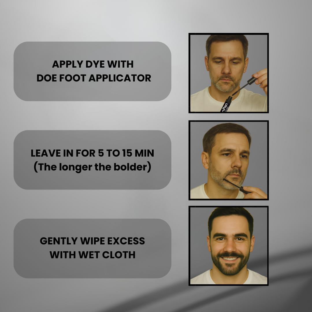The Men Pen Eyebrow & Beard Dye | Natural Long-Lasting Touch-Up Color for Hair | Brown Beauty & Personal Care The Men Pen