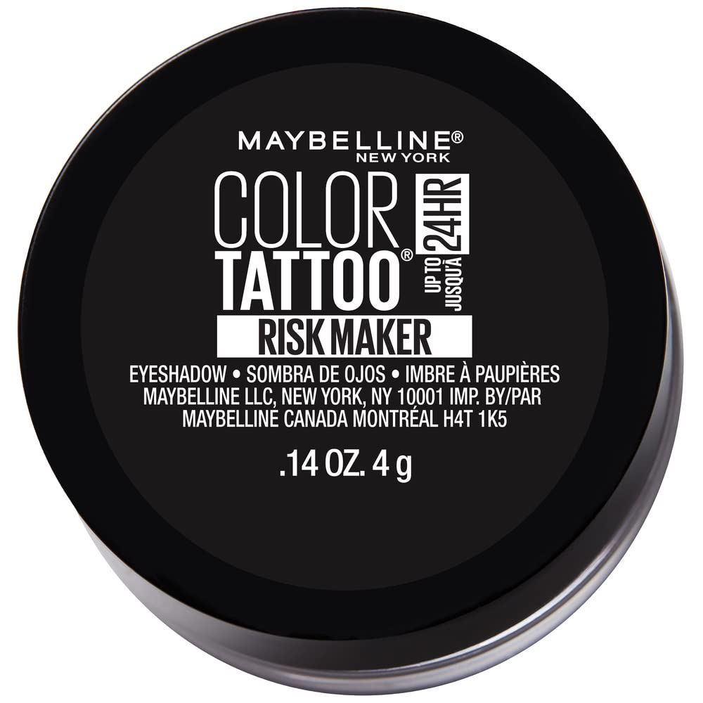 Maybelline New York Color Tattooup to 24HR Longwear Waterproof Fade Crease Resistant Blendable Cream Eyeshadow Pots Makeup, Risk Maker, 0.14 Oz Beauty & Personal Care MAYBELLINE