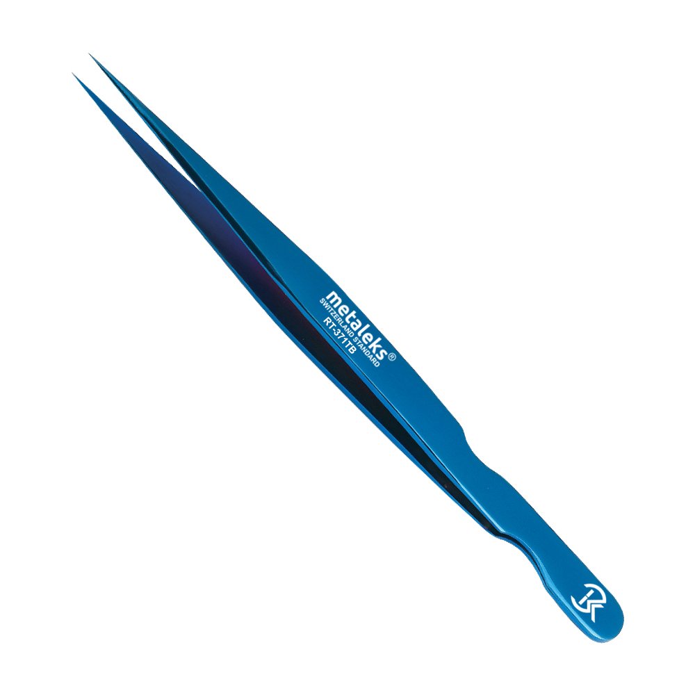 Metaleks 6PCS Eyelash Extension Tweezers In Magnetic Kit (Blue Titanium Coated 1) Beauty and Personal Care metaleks
