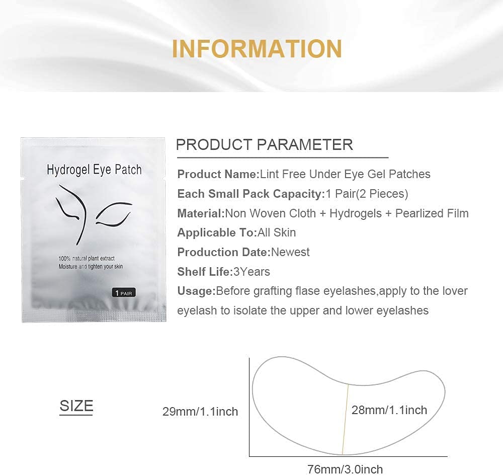 Chargenyang Eyelash Extension Gel Patches Kit Under Eye Gel Pads Eyelash Extension Pads Lint Free False Eyelash Lash Extension Makeup Eye Gel Patches Beauty & Personal Care Chargenyang