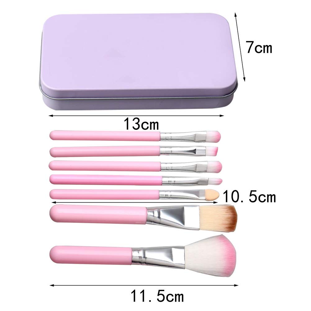 Pimoys Children Makeup Brushes, 7Pcs Makeup Brush Set Foundation Eyebrow Eyeliner Brush Cosmetic Concealer Brushes for Kids Girls, Women trave - Pink Beauty & Personal Care ZHIYE