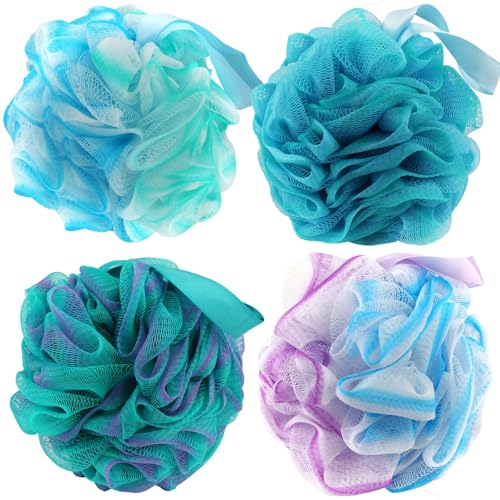 Chuya Bath Sponges Loofahs 70 Grams Large Size,4 Pack Shower Sponge Exfoliating Cleaning Bath Loofa Body Scrubber Balls for Women Men Children Washing Beauty and Personal Care Chuya Default Title