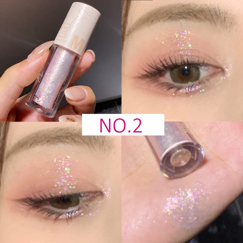 Aolailiya 5pcs Liquid Glitter Eyeshadow set- Sparkling Metallic High Pigmented Glitter Eye Shadow Korean Crystals Makeup, Quick Drying Long Lasting Beauty & Personal Care Aolailiya