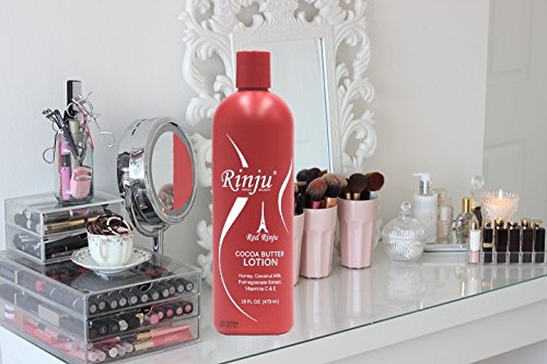 Rinju Cocoa Butter Lotion - Non-Greasy Lotion for Women & Men - 16 oz Cacao Butter Lotion for Extremely Dry Skin - Pomegranate Extracts & Vitamin C Beauty & Personal Care Rinju