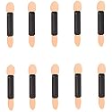 10Pcs Black Disposable Double Ended Eyeshadow Brush Sponge Tipped Oval Eyeshadow Applicator Black and Creative Beautiful Makeup Tools Girls Lady Women Beauty & Personal Care Sluswallow