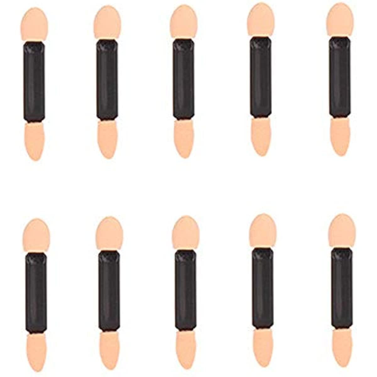 10Pcs Black Disposable Double Ended Eyeshadow Brush Sponge Tipped Oval Eyeshadow Applicator Black and Creative Beautiful Makeup Tools Girls Lady Women Beauty & Personal Care Sluswallow