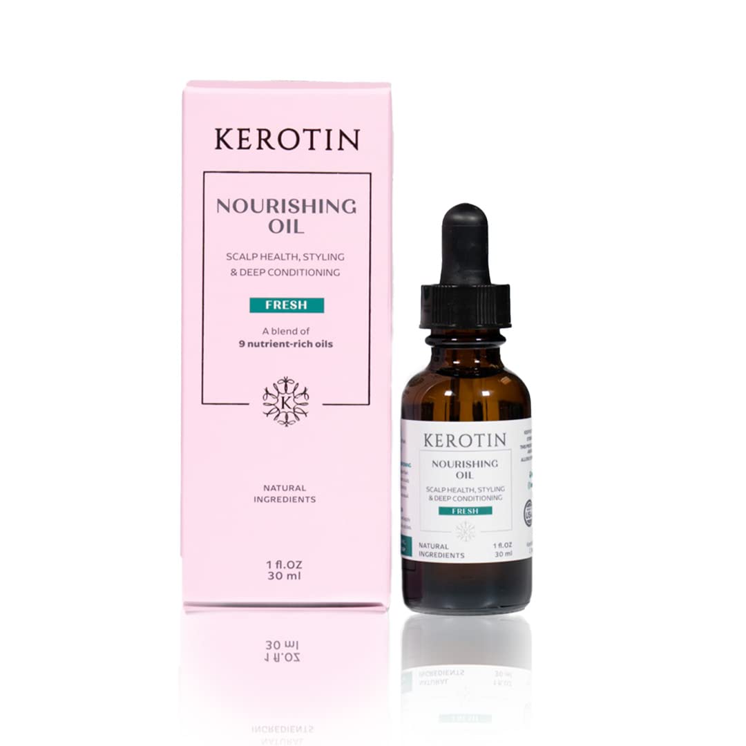 Nourishing Hair Oil -Nine natural organic oils blended with Argan Oil. Repairs Damage, Controls Frizz, Eliminates Split Ends & Smoothens Skin Beauty & Personal Care K Kerotin