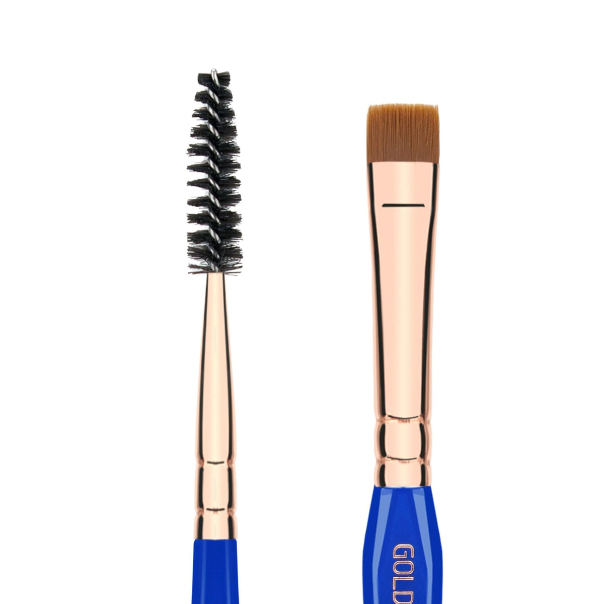 Bdellium Tools Professional Makeup Brush - Golden Triangle 724 Double-ended Flat Definer/Spoolie - With All-Vegan Synthetic Fibers, For Grooming