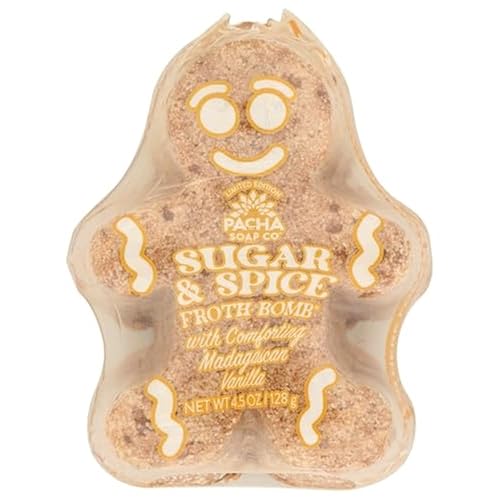 Pacha Soap Sugar & Spice Gingerbread Man Froth Bomb, 4.5 OZ Beauty & Personal Care Pacha Soap Co